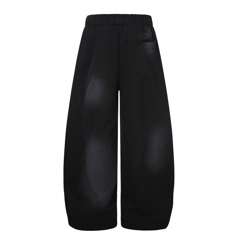American-style streetwear harem pants Vintage Smoke Dyed Star Waistband Oversized Trousers