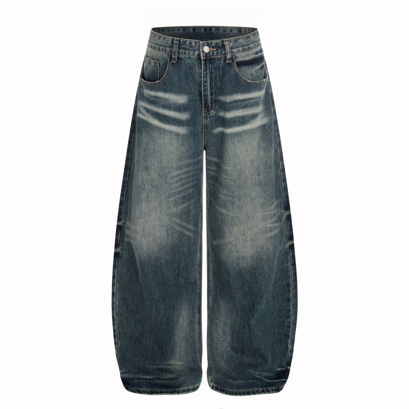American-style streetwear harem pants Vintage Fade Baggy Balloon Jeans