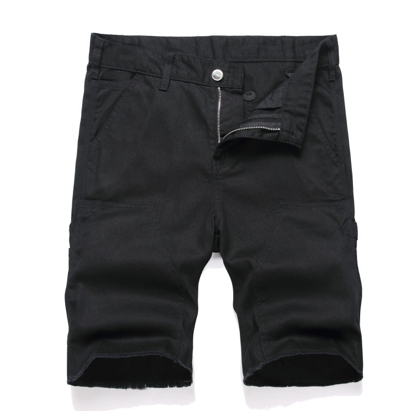 Denim shorts High-quality trendy casual pure cotton Non-stretch plus-size men's clothing