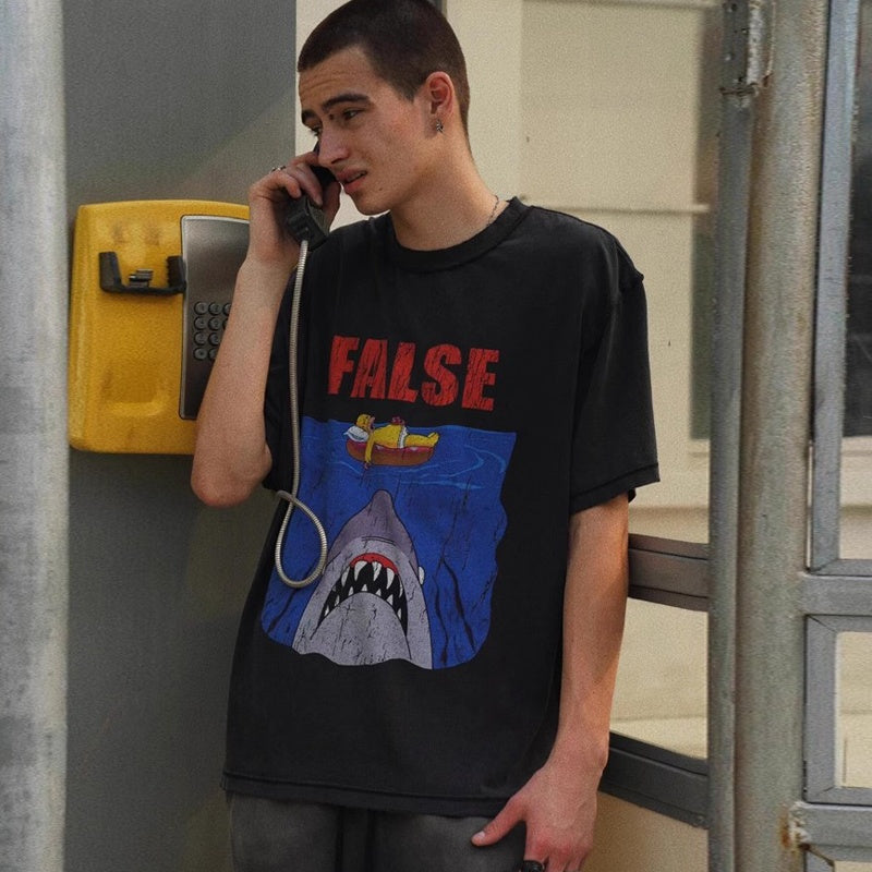 Mens T-shirt Distinctive shark print