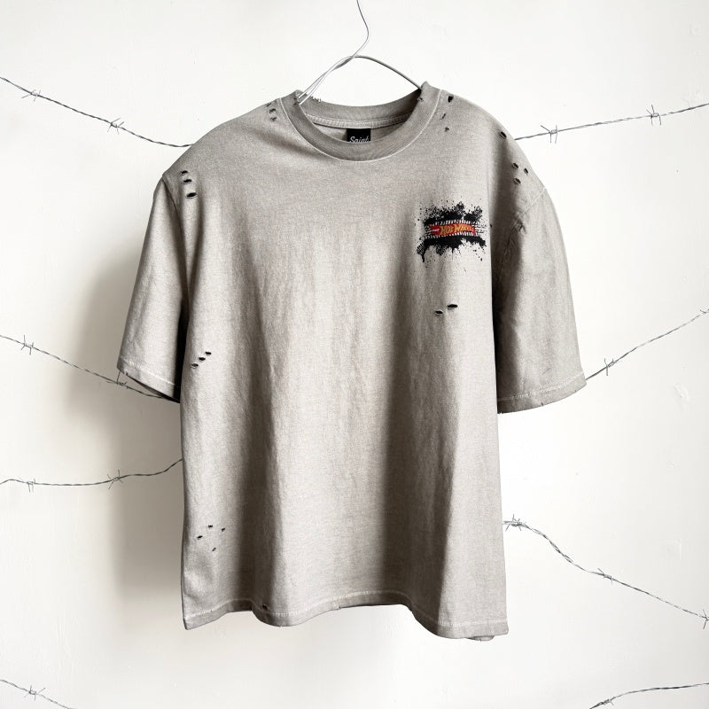 Unisex Vintage T Shirts Saint x Hot Wheels x Land Rover Defender three-way collaboration: featuring a "lid-and-base" style collar construction with single-needle stitching, a special enzyme-abrasion and vintage-wash finish, direct-to-garment white in