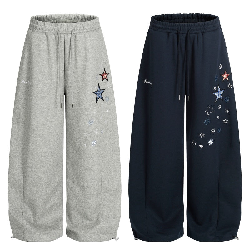 American-style streetwear harem pants Side Star Motif Soft Casual Wear