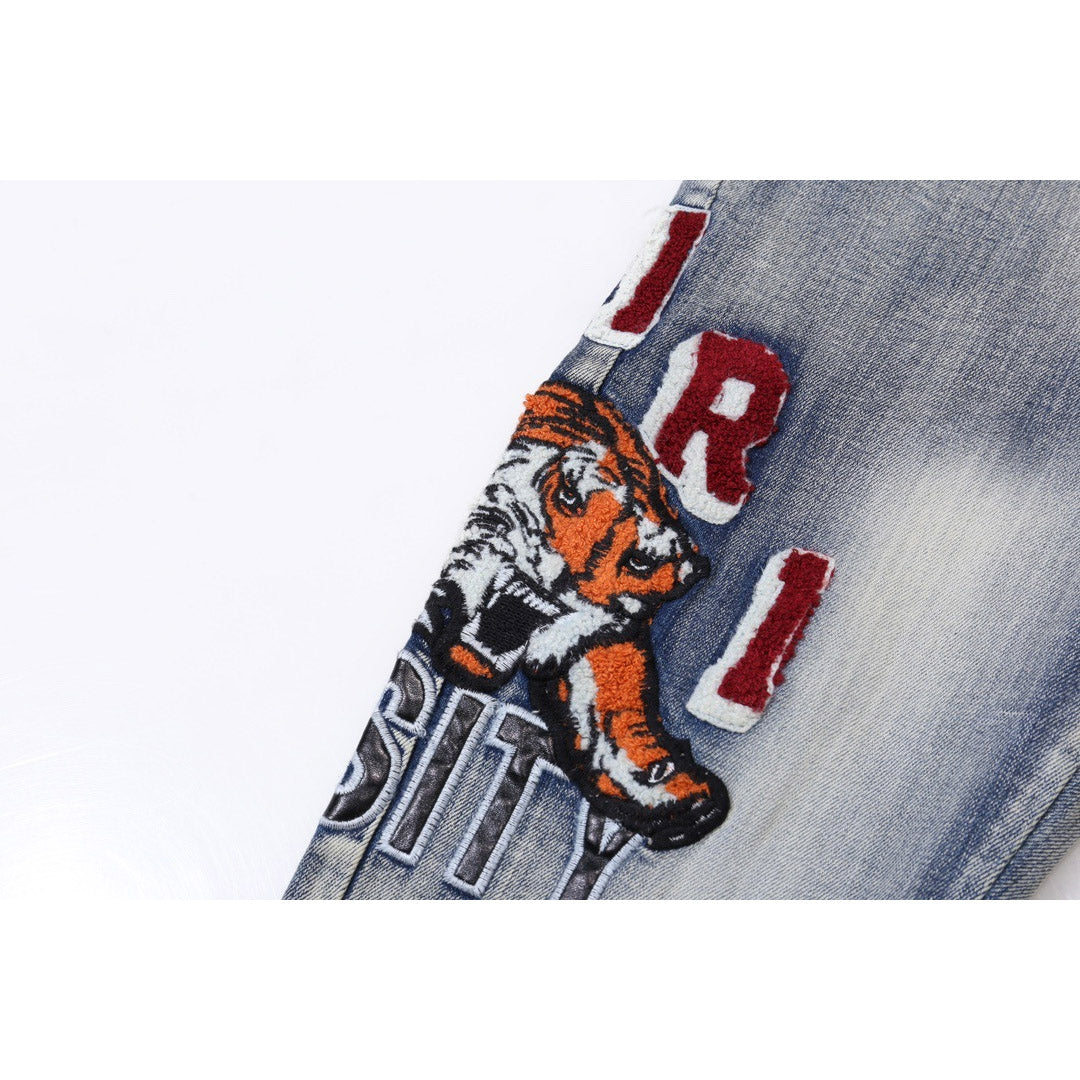 AMIRI Jeans Tiger Embroidery Casual Jeans