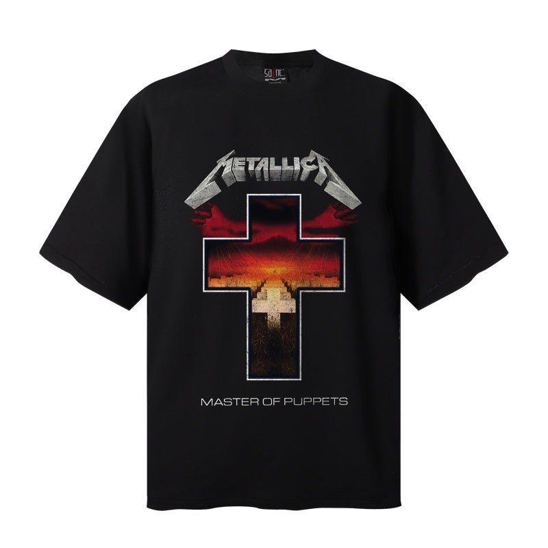 Saint Michael T Shirts Sunset Cross Landscape Metal Band Vintage Graphic Tee