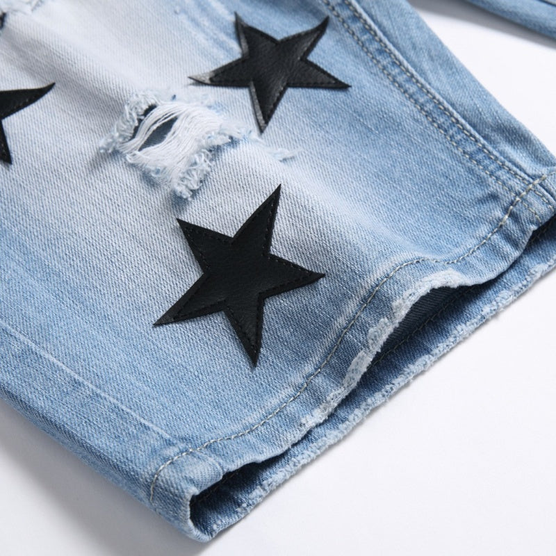 Denim shorts High-quality trendy casual pure cotton Non-stretch plus-size men's clothing