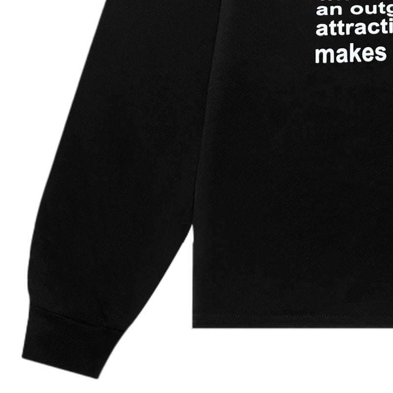 ERD Long sleeved shirt  Monochrome Fragmented Image Long Sleeve Front Text Portrait Design
