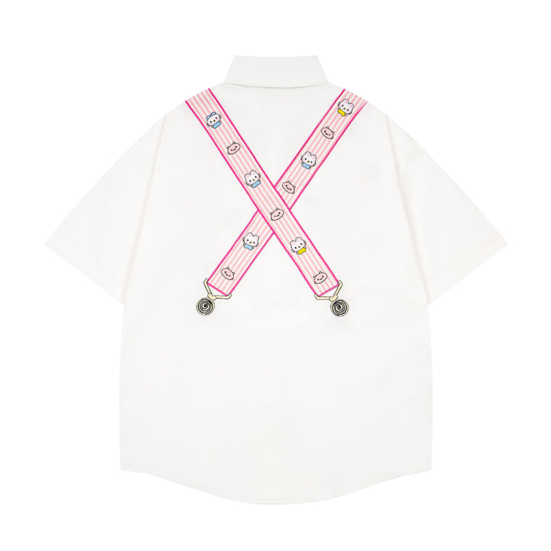 Unisex vintage T-shirt Polo shirt with a stand-up collar