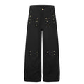 American-style streetwear harem pants Vintage Rivet Stitch Detail Baggy Denim