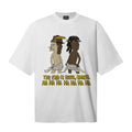 Saint Michael T Shirts Cartoon Two Jesus Figures THE END IS HERE SAINTS White Tee Graphic