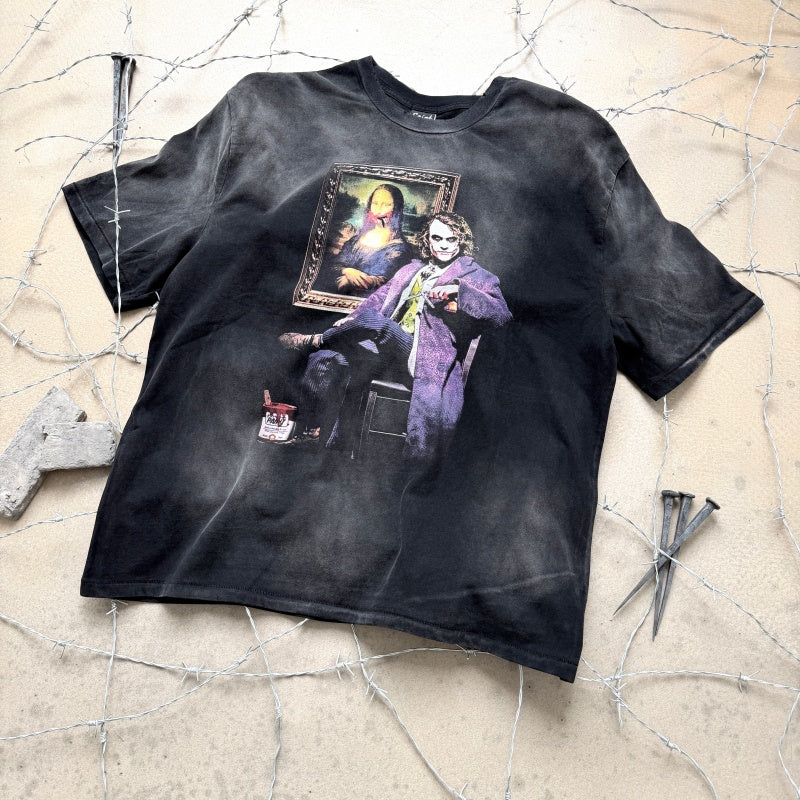Unisex Vintage T Shirts Saint × "Joker Artist" Limited Edition Collaboration T-Shirt. Features authentic-spec 280g heavyweight fabric that retains its quality after washing. Crafted with vintage-style single-stitch and "heaven-and-earth" (blind stitc