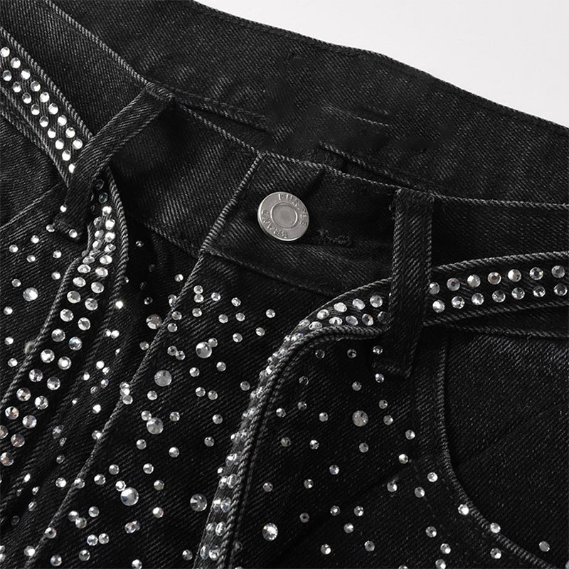 purple brand jeans Rhinestones #9128