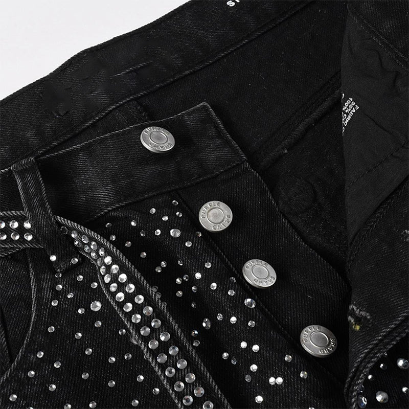 purple brand jeans Rhinestones #9128