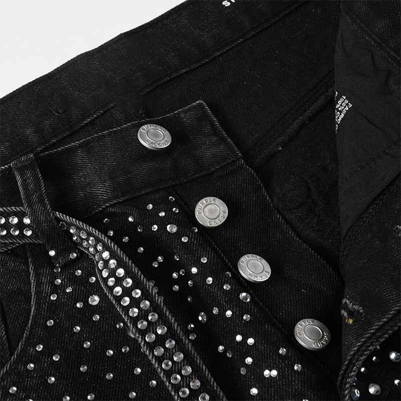 purple brand jeans Rhinestones #9128