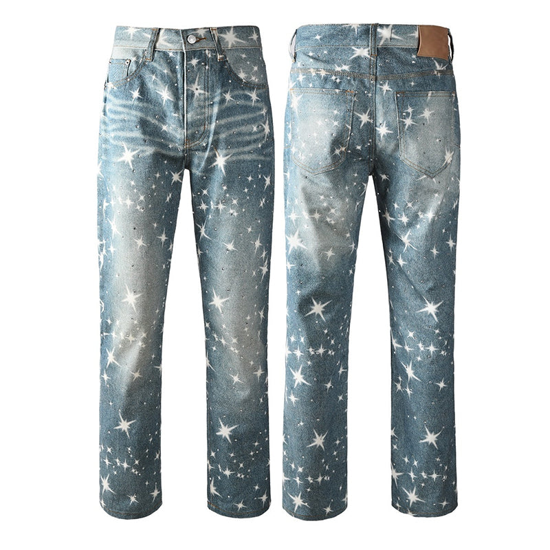 purple brand jeans Rhinestones #9141