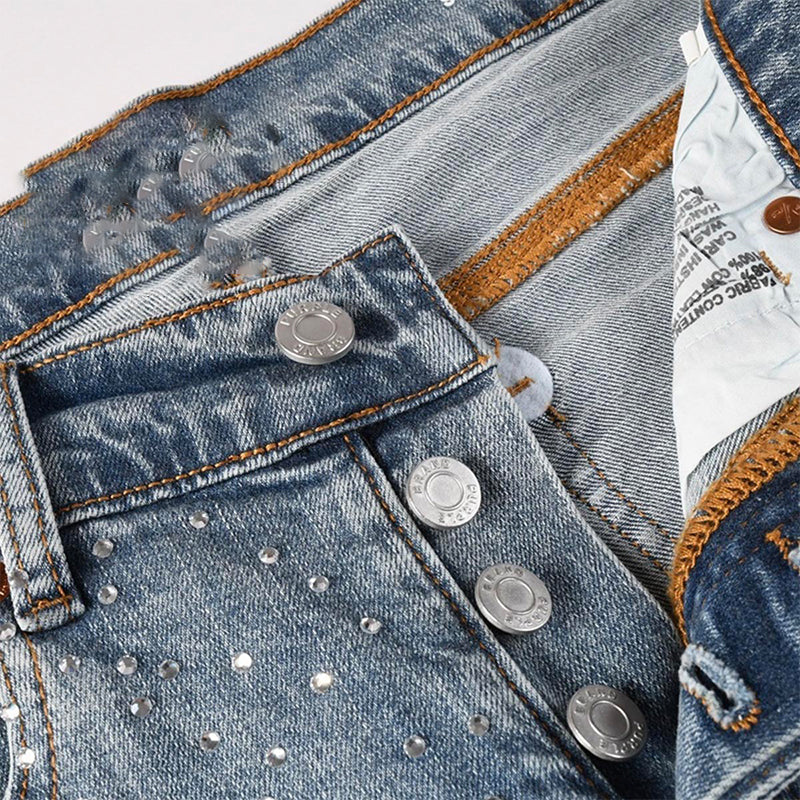 purple brand jeans Rhinestones #9132