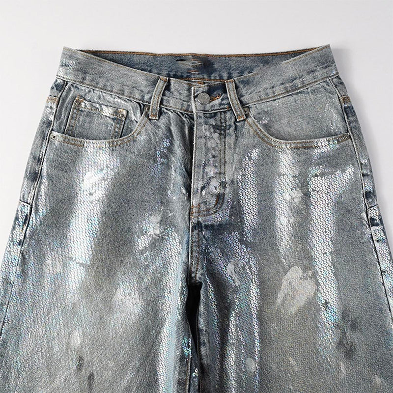purple brand jeans Rhinestones #108