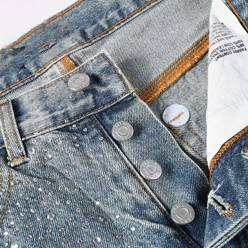 purple brand jeans Rhinestones #9133