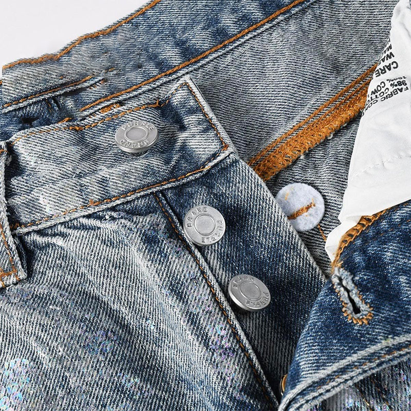 purple brand jeans Rhinestones #108