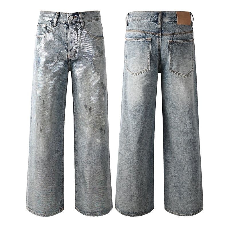 purple brand jeans Rhinestones #108
