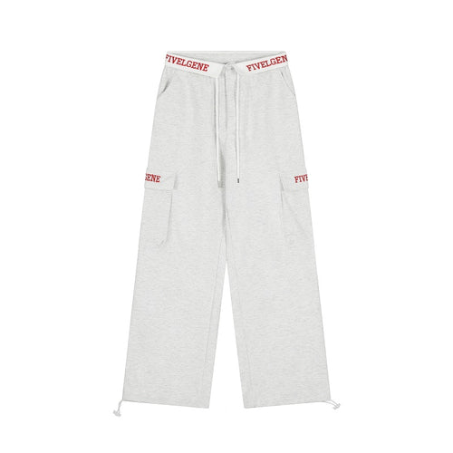 American-style streetwear harem pants Heather Gray Navy Dual Color Utility Sweatpants