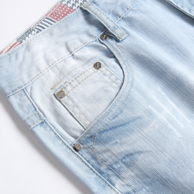 Denim shorts High-quality trendy casual pure cotton Non-stretch plus-size men's clothing