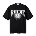 RHUDE T Shirts Distressed Rhude College Motif