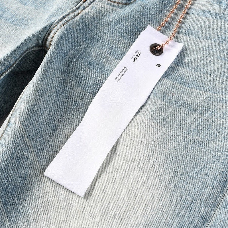Purple brand Jeans High-quality pure cotton streetwear trousers embroidery