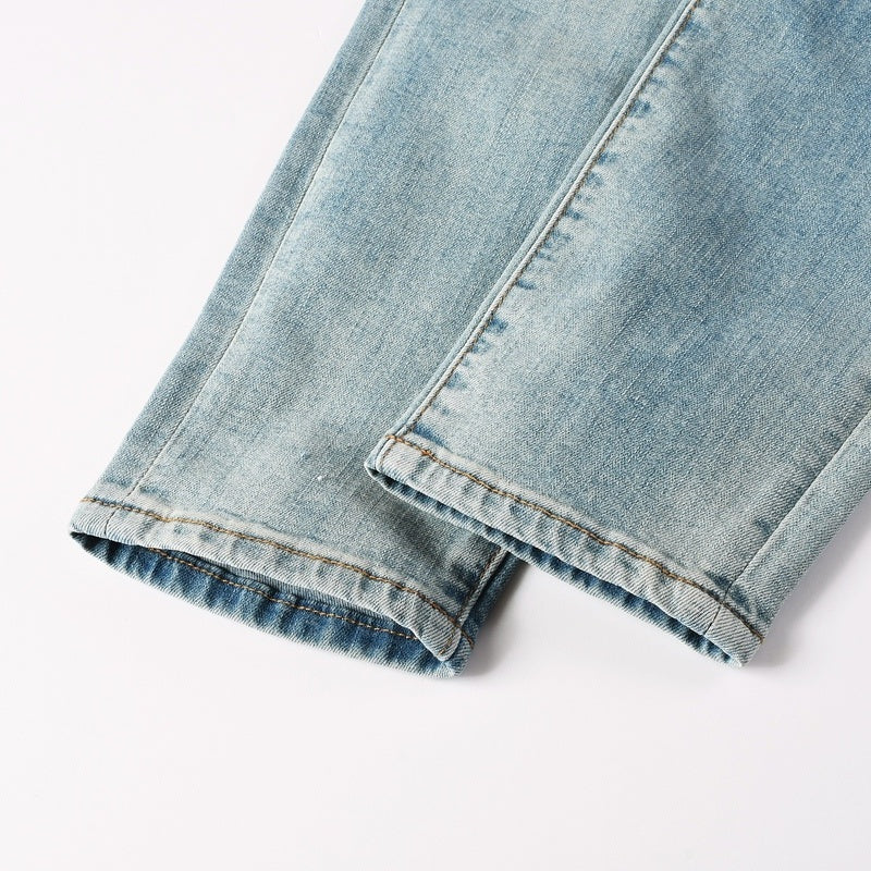 Purple brand Jeans High-quality pure cotton streetwear trousers embroidery