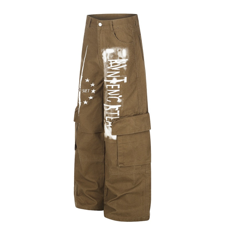 American-style streetwear harem pants Star accent detail within graphic motif