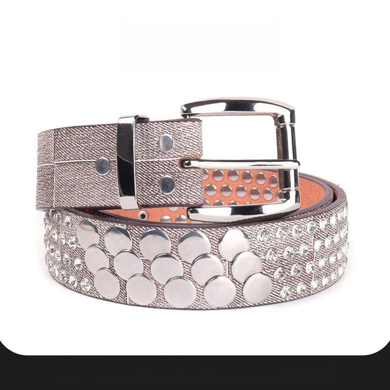 Hip-hop punk rhinestone belt y2k belt punk rock
