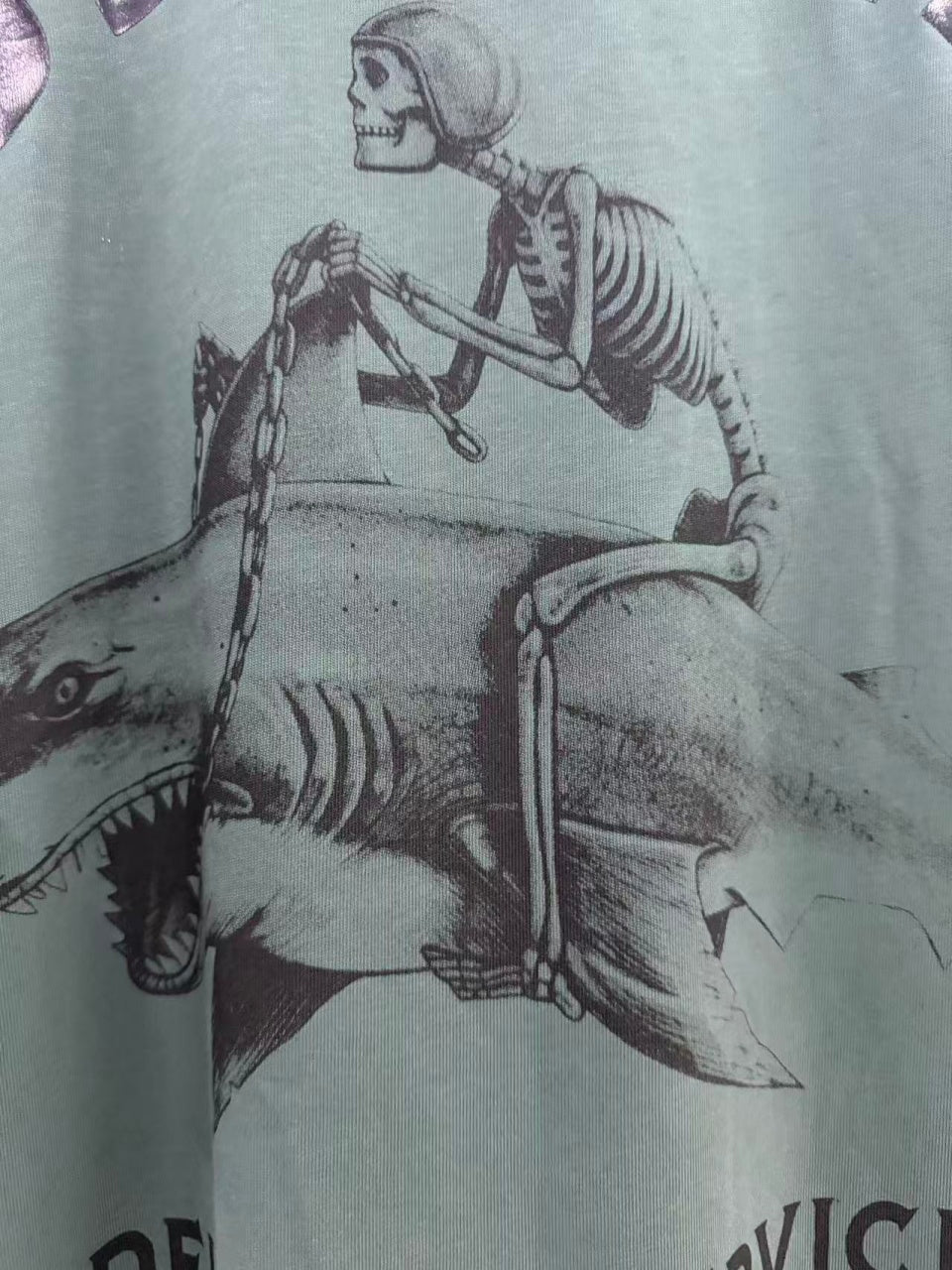 Vintage style washed summer wear T shirt Skull