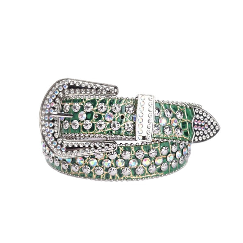 Hip-hop punk rhinestone belt western punk design