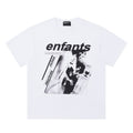 ERD T Shirts Overlaid Typography Blurry Portrait Graphic Casual Top