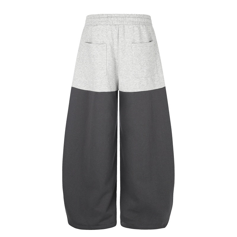 American-style streetwear harem pants Contrast Panel Rhinestone Graphic Baggy Bottoms