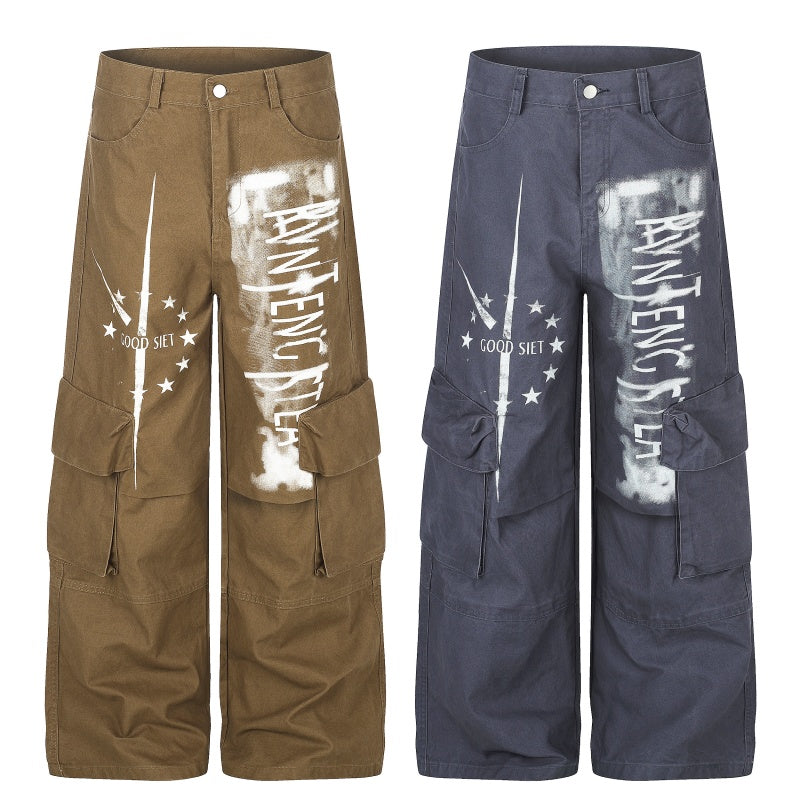 American-style streetwear harem pants Star accent detail within graphic motif