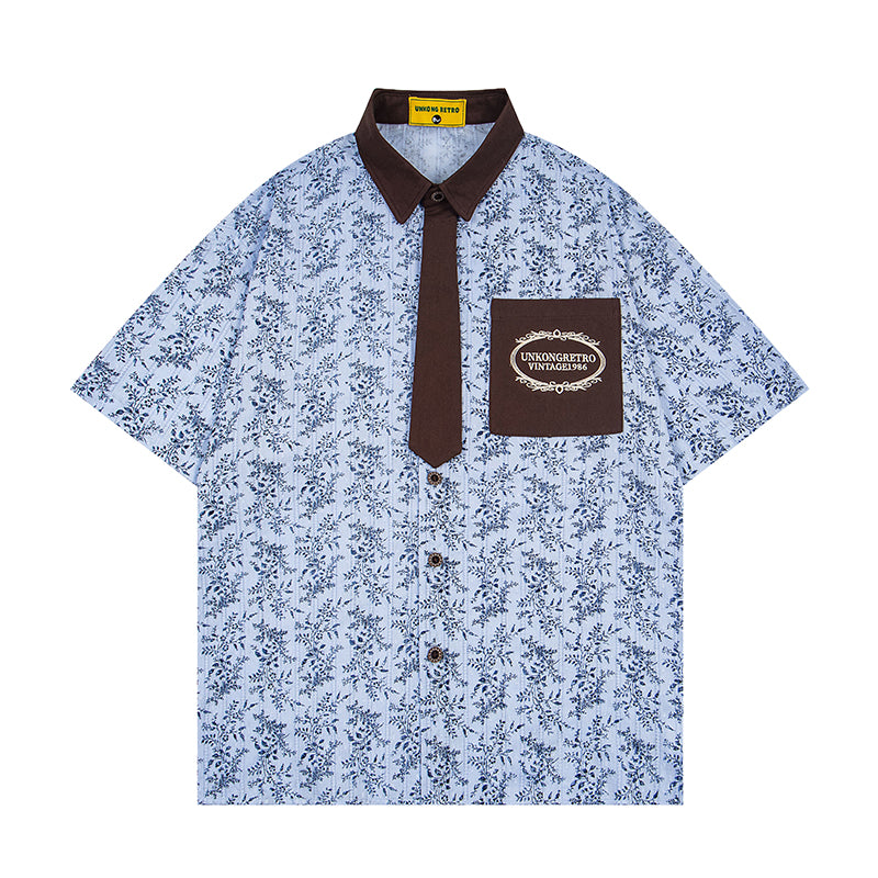 Unisex vintage T-shirt Polo shirt with a stand-up collar