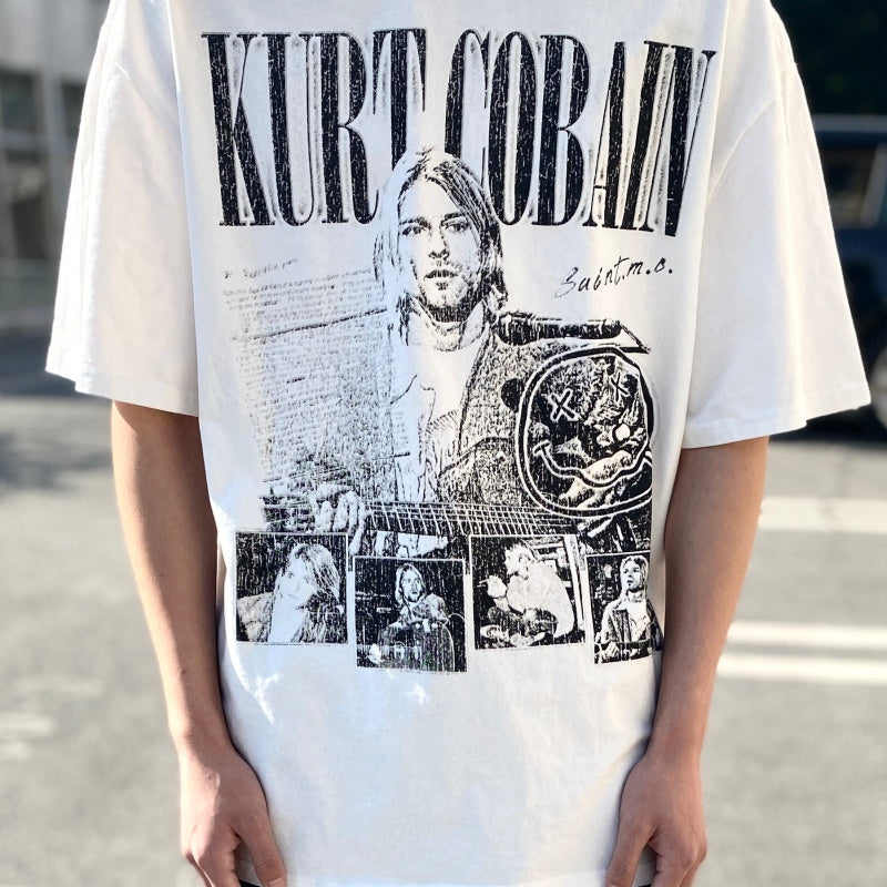 Unisex Vintage T Shirts White Ink Direct-to-Garment Printing – High-Street Retro Style