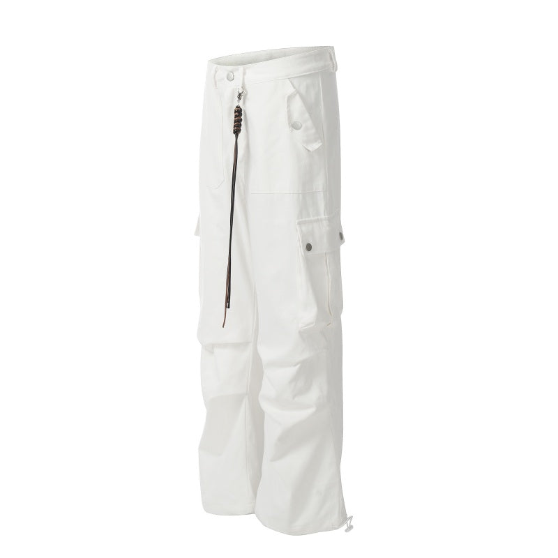 American-style streetwear harem pants Braided Strap Multi-Pocket Cargo Pants