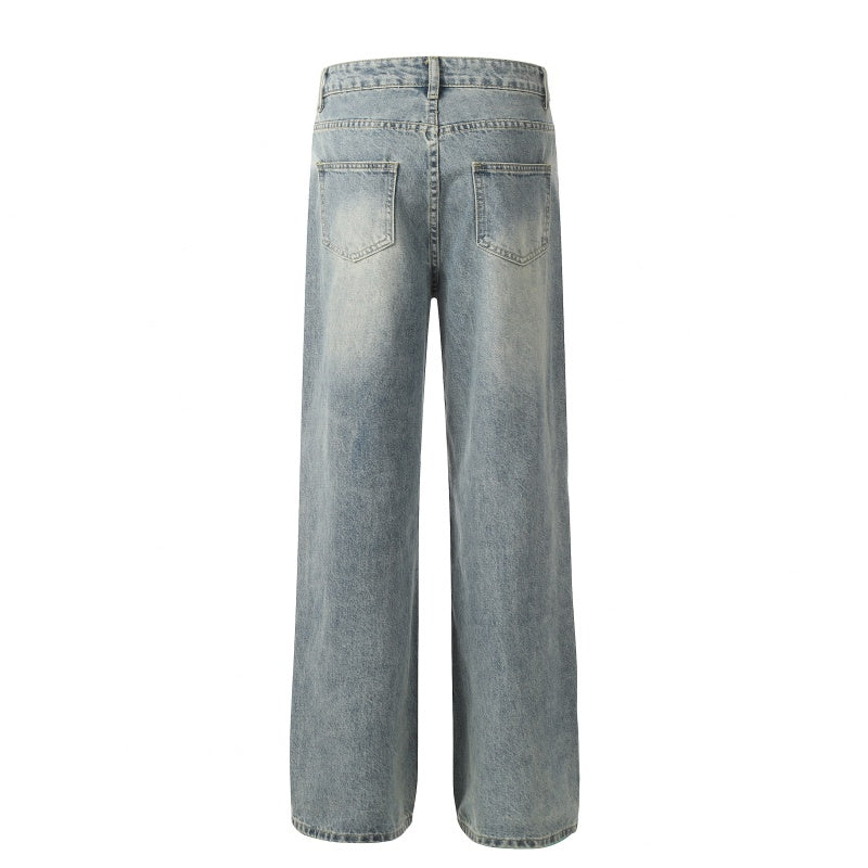 American-style streetwear harem pants Structural Panel Baggy Streetwear Denim Bottoms
