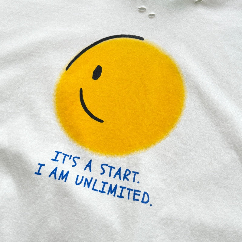Unisex Vintage T Shirts Saint x Hiroshi Fujiwara "IT'S A START" Limited Collaboration — Authentic-spec 320g heavyweight fabric (retaining weight after washing); vintage single-stitch and blind-stitch construction; garment-dyed with enzyme-abrasion wa