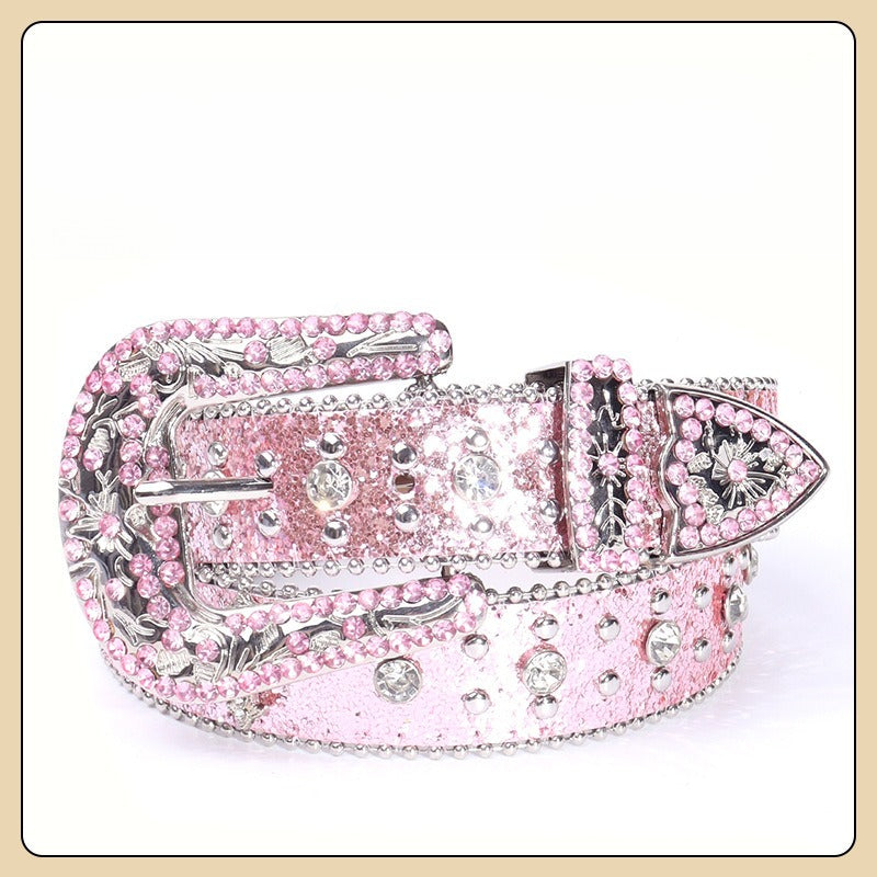 Hip-hop punk rhinestone belt punk style