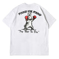Mens T-shirt Vintage American-style Super cute boxing rabbit