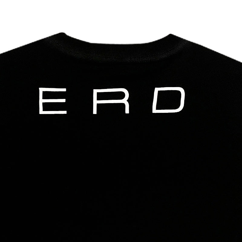 ERD T Shirts Minimal Back Letter Print Dark Street Casual Top