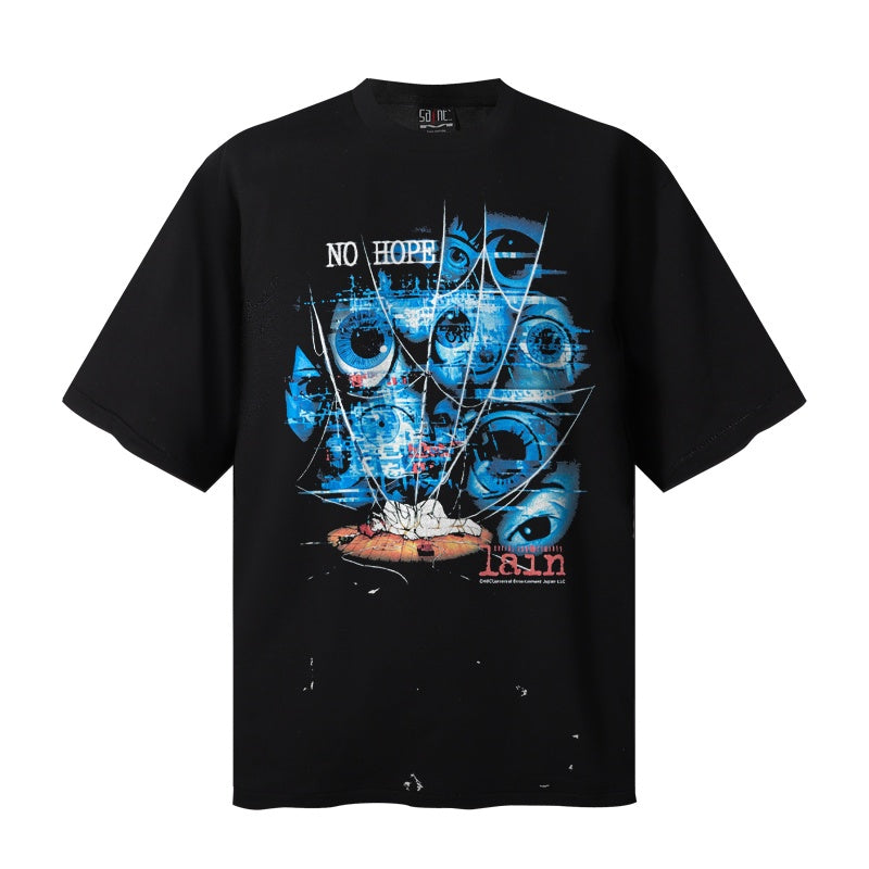 Saint Michael T Shirts Dark Alternative Serial Experiments Lain Creepy Eye Collage Art