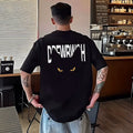 Mens T-shirt Vintage American-style Black cat print