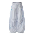 American-style streetwear harem pants Lightweight Ruched Side Rivet Wide Bottoms