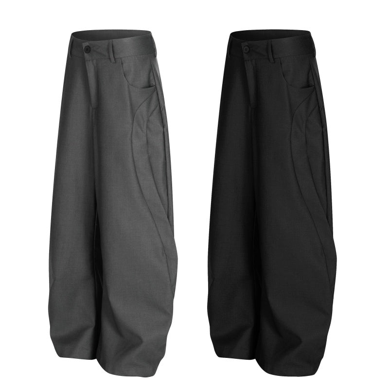 American-style streetwear harem pants Button Fly Relaxed Balloon Bottoms