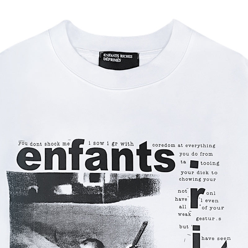 ERD Long sleeved shirt  Retro Grunge Long Sleeve Tee Dual-Side Biker Portrait Artwork