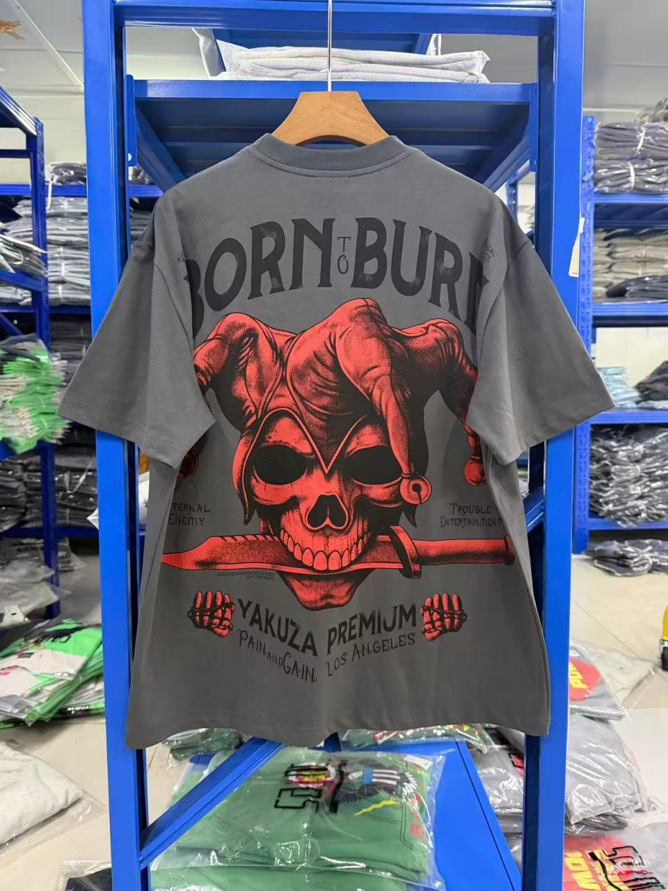 Vintage style washed summer wear T shirt Skull