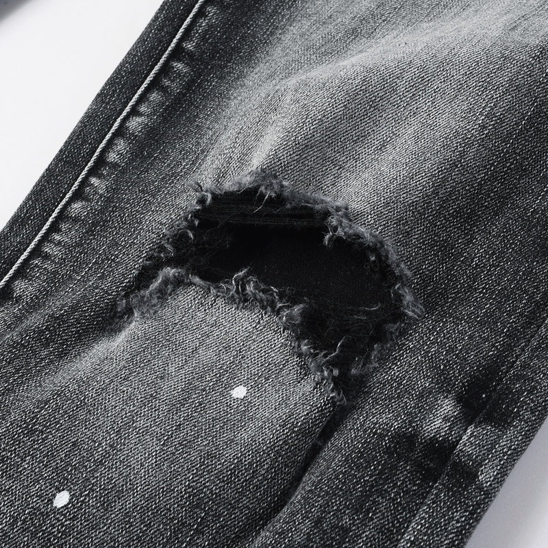 Purple brand Jeans High-quality pure cotton streetwear trousers Hole